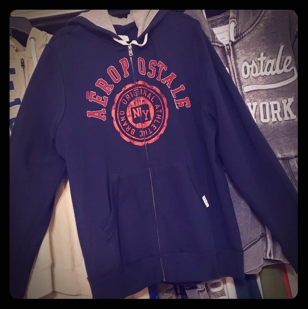 AEROPOSTALE 2XL MENS ZIP FRONT HOODIE